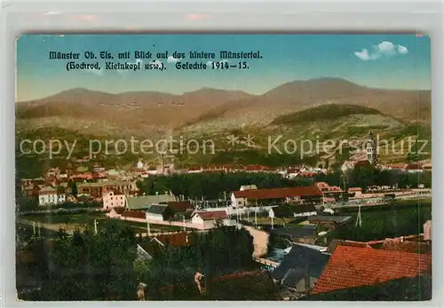 AK / Ansichtskarte Muenster_Elsass mit Blick auf das hintere Muenstertal Hochrod Kleinkopf 1. Weltkrieg Gefechte 1914 15 Muenster_Elsass