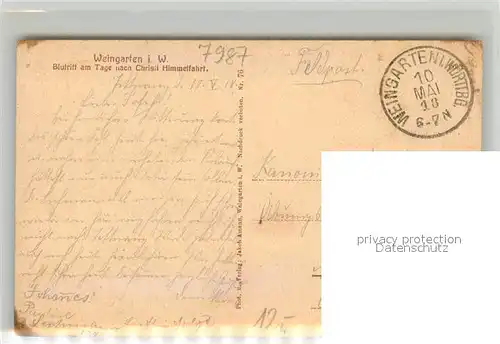 AK / Ansichtskarte Weingarten_Wuerttemberg Blutritt am Tage nach Christi Himmelfahrt Weingarten Wuerttemberg