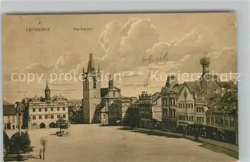 AK / Ansichtskarte Leitmeritz_Litomerice_Nordboehmen Marktplatz Leitmeritz_Litomerice