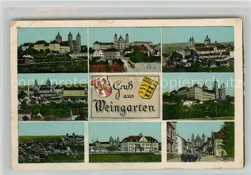 AK / Ansichtskarte Weingarten_Wuerttemberg Stadtansichten mit Reichsabtei Weingarten Wuerttemberg