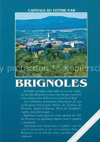 AK / Ansichtskarte Brignoles Capitale du Centre Chronik Brignoles