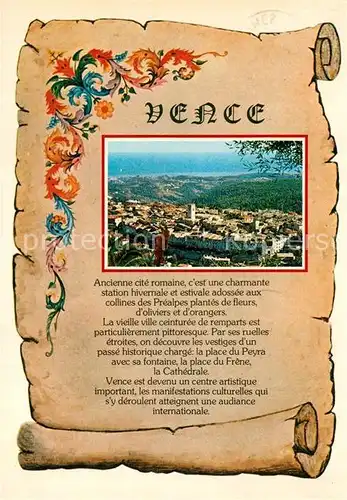 AK / Ansichtskarte Vence la Jolie Panorama Chronik Vence la Jolie