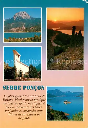 AK / Ansichtskarte Serre_Poncon Le Lac Abendstimmung Kirche Serre Poncon