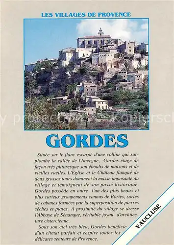 AK / Ansichtskarte Gordes Les Villages de Provence Chronic Gordes