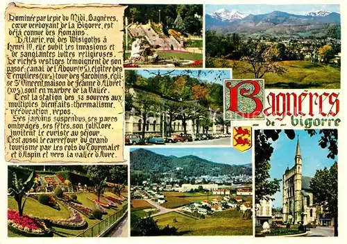 AK / Ansichtskarte Bagneres de Bigorre Stadtansichten Kirche Park Chronik Bagneres de Bigorre