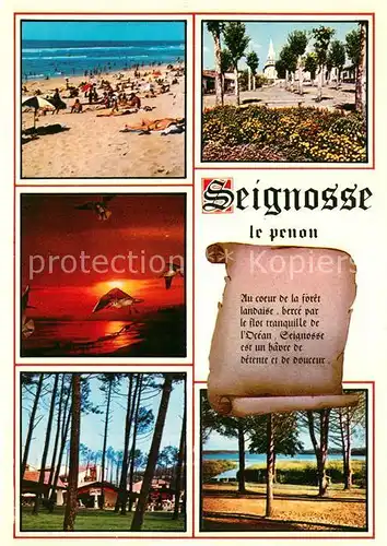 AK / Ansichtskarte Seignosse_Le_Penon Strand Park Place de l Eglise L etang Blanc Chronik Seignosse_Le_Penon