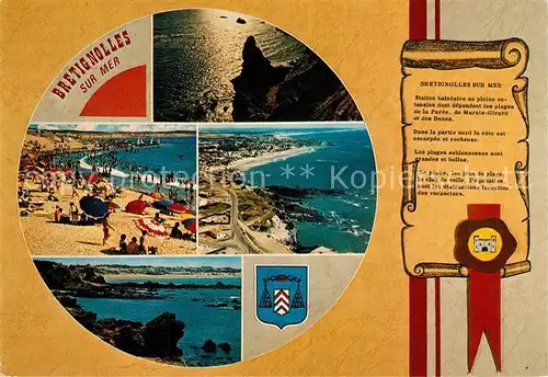 AK / Ansichtskarte Bretignolles sur Mer Strand Fliegeraufnahme Chronik Abendstimmung Bretignolles sur Mer