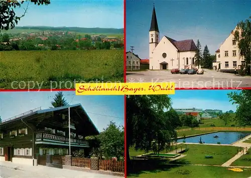 AK / Ansichtskarte Schoellnach Panorama Kirche Schwimmbad  Schoellnach