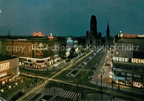 AK / Ansichtskarte Berlin Kurfuerstendamm Kaiser Wilhelm Gedaechtniskirche Nacht Berlin