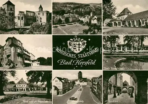 AK / Ansichtskarte Bad_Hersfeld Wandelhalle Marktplatz Stiftsruine Stiftsruine Bad_Hersfeld