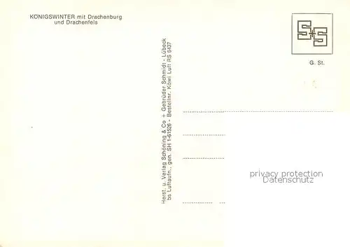 AK / Ansichtskarte Koenigswinter Fliegeraufnahme Drachenburg Drachenfels Koenigswinter