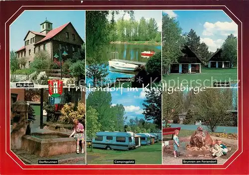 AK / Ansichtskarte Frielendorf Alte Schule Silbersee Feriendorf Dorfbrunnen Campingplatz Brunnen Frielendorf