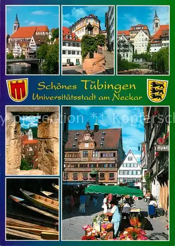 AK / Ansichtskarte Tuebingen Bootshafen Rathaus Stadtansichten Tuebingen