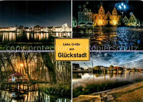 AK / Ansichtskarte Glueckstadt Stadtpanoramen Nachtaufnahme Glueckstadt