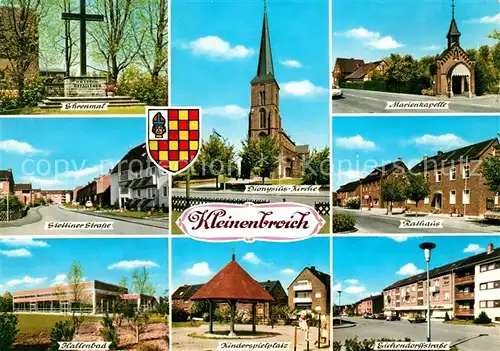 AK / Ansichtskarte Kleinenbroich Ehrenmal Marienkapelle Dionysius Kirche Hallenbad Kinderspielplatz Kleinenbroich