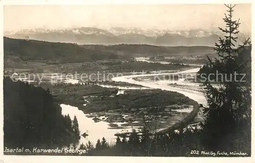 AK / Ansichtskarte Isartal mit Karwendelgebirge Isartal