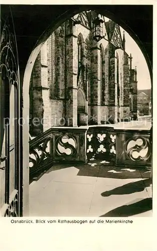 AK / Ansichtskarte Osnabrueck Blick vom Rathausbogen auf Marienkirche Osnabrueck