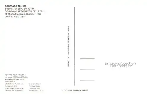 AK / Ansichtskarte Flugzeuge_Zivil Aeronaves del Peru Boeing 707 351C c n 19434 OB 1400 Flugzeuge Zivil
