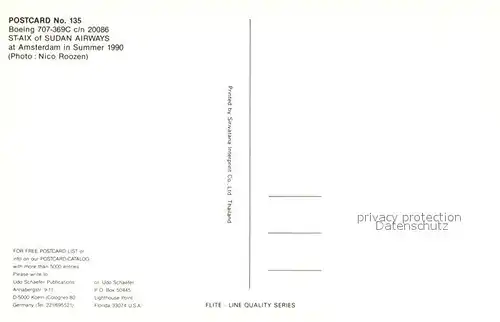 AK / Ansichtskarte Flugzeuge_Zivil Sudan Airways Boeing 707 369C c n 20086 ST AIX  Flugzeuge Zivil