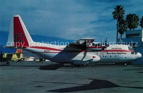 AK / Ansichtskarte Flugzeuge_Zivil Hemet Valley Flying Service Lockheed C 130A Hercules c n 3148  Flugzeuge Zivil