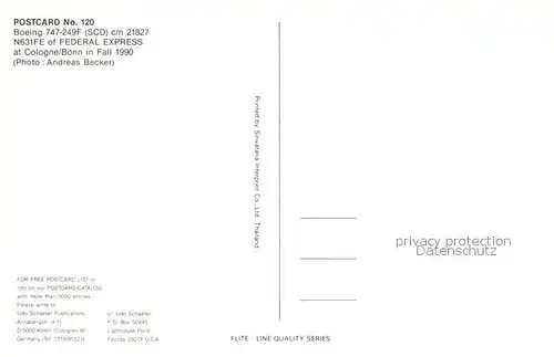 AK / Ansichtskarte Flugzeuge_Zivil Federal Express Boeing 747 249F c n 21827 N631FE  Flugzeuge Zivil