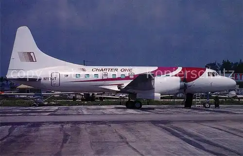 AK / Ansichtskarte Flugzeuge_Zivil Charter One Convair CV. 580 N117GT  Flugzeuge Zivil