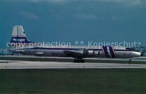 AK / Ansichtskarte Flugzeuge_Zivil Wrangler Aviation Canadair CL 44D4 2 c n 24 N104BB  Flugzeuge Zivil