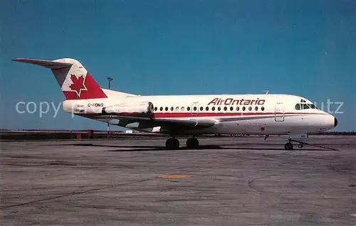 AK / Ansichtskarte Flugzeuge_Zivil Air Ontario Fokker F28 1000  Flugzeuge Zivil