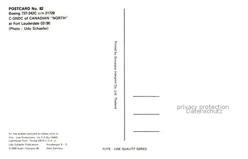 AK / Ansichtskarte Flugzeuge_Zivil Canadian North 737 242C c n 21728 C GNDC  Flugzeuge Zivil