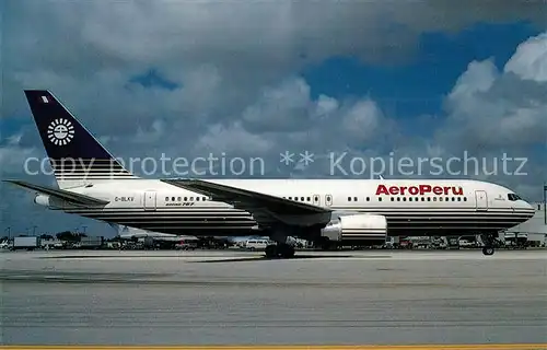 AK / Ansichtskarte Flugzeuge_Zivil Aero Peru Boeing 767 204 c n 23072 G BLKV  Flugzeuge Zivil