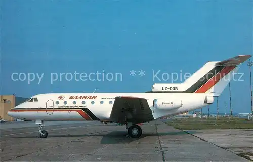 AK / Ansichtskarte Flugzeuge_Zivil Aviaexpress Balkan Yak 40 LZ DOB c n 9340432 Flugzeuge Zivil