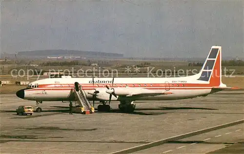 AK / Ansichtskarte Flugzeuge_Zivil Cubana Iliushin IL 18D CU T900 Flugzeuge Zivil