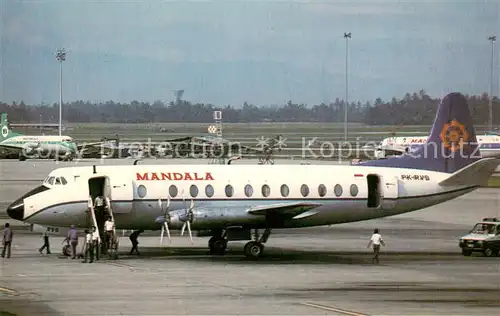 AK / Ansichtskarte Flugzeuge_Zivil Mandala Viscount 816 PK RVS  Flugzeuge Zivil