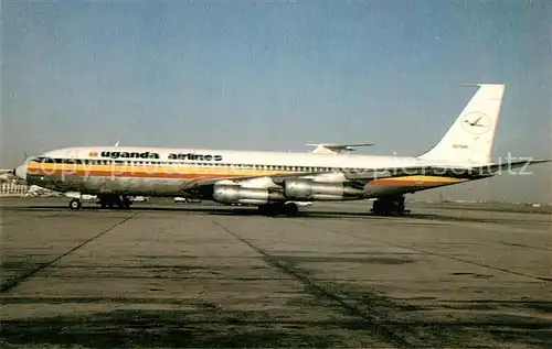 AK / Ansichtskarte Flugzeuge_Zivil Uganda Airlines Boeing 707 351C 5X UAC  Flugzeuge Zivil