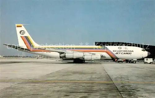 AK / Ansichtskarte Flugzeuge_Zivil Ecuatoriana Jet Cargo Boeing 707 321C HC BGP Flugzeuge Zivil