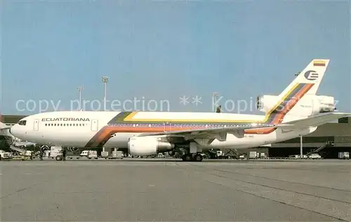 AK / Ansichtskarte Flugzeuge_Zivil Ecuatoriana McDonnell Douglas DC 10 30 HC BKO Flugzeuge Zivil