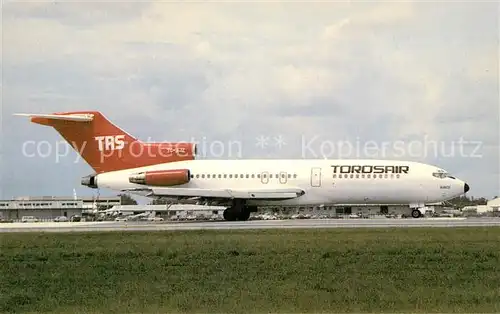 AK / Ansichtskarte Flugzeuge_Zivil Torosair Boeing 727 51 TC AJZ Flugzeuge Zivil