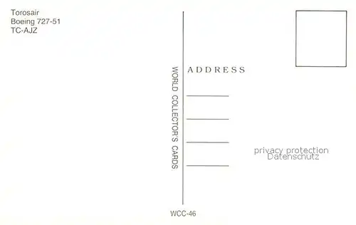 AK / Ansichtskarte Flugzeuge_Zivil Torosair Boeing 727 51 TC AJZ Flugzeuge Zivil