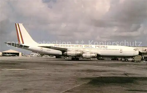 AK / Ansichtskarte Flugzeuge_Zivil Aeronaves del Peru Boeing 707 351 OB 1400 Flugzeuge Zivil