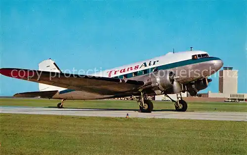 AK / Ansichtskarte Flugzeuge_Zivil TransAir DC 3  Flugzeuge Zivil