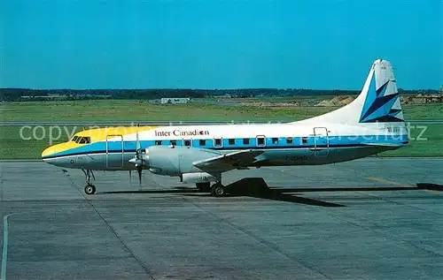 AK / Ansichtskarte Flugzeuge_Zivil Inter Quebec Iner Canadian Convair CV 580 C GNMO c n 15 Flugzeuge Zivil