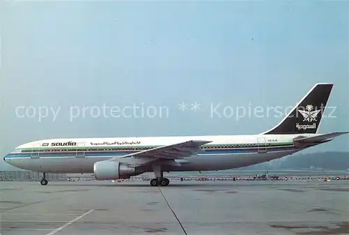 AK / Ansichtskarte Flugzeuge_Zivil Saudia Airbus A300 620 HZ AJG c n 321 Flugzeuge Zivil