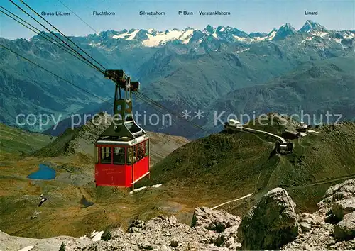 AK / Ansichtskarte Seilbahn Weissfluhgipfel Davos Parsenn Silvrettagruppe  Seilbahn