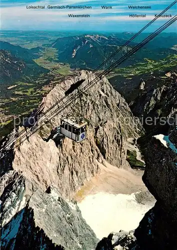 AK / Ansichtskarte Seilbahn Zugspitze Hoellental Waxensteinkamm Loisachtal  Seilbahn