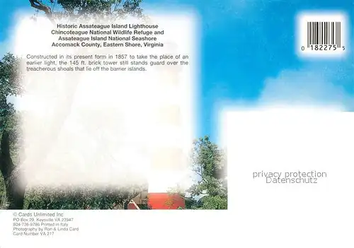 AK / Ansichtskarte Leuchtturm_Lighthouse Assateague Island Lighthouse Virginia  Leuchtturm Lighthouse