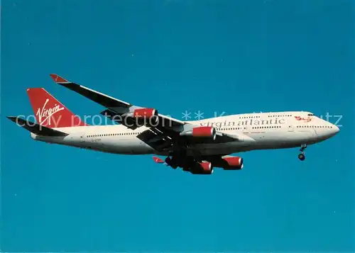 AK / Ansichtskarte Flugzeuge_Zivil Virgin Atlantic Boeing 747 4Q8 G VTOP cn 28194 Flugzeuge Zivil