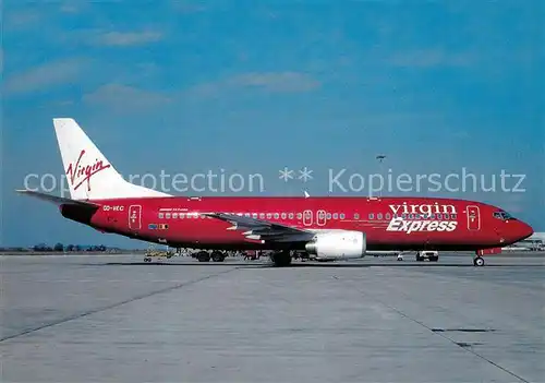 AK / Ansichtskarte Flugzeuge_Zivil Virgin Express B 737 46M OO VEC c n 28549 Flugzeuge Zivil