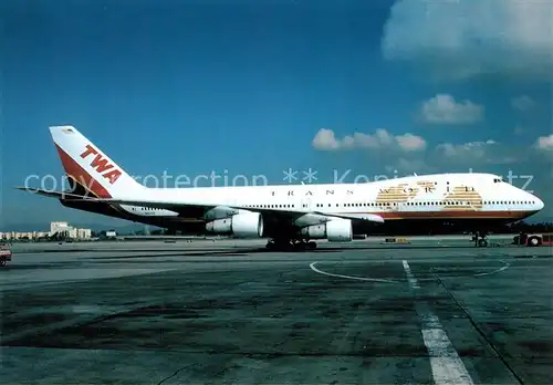 AK / Ansichtskarte Flugzeuge_Zivil Trans World Airlines B 747 131 N93108 c n 19674 Flugzeuge Zivil