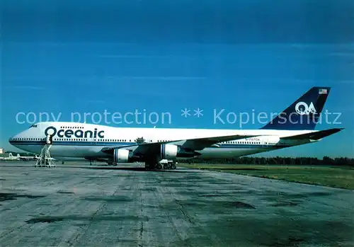 AK / Ansichtskarte Flugzeuge_Zivil Oceanic AL B 747 269 B Combi N707CK c n 21541 Flugzeuge Zivil