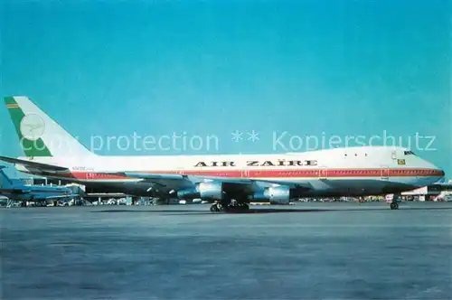 AK / Ansichtskarte Flugzeuge_Zivil Air Zaire B 747 121 N747QC c n 19639 Flugzeuge Zivil